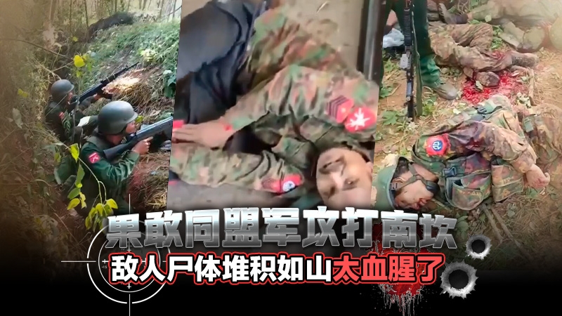 果敢同盟军攻打南坎，死去的敌人尸体堆满了一屋子太恶心了