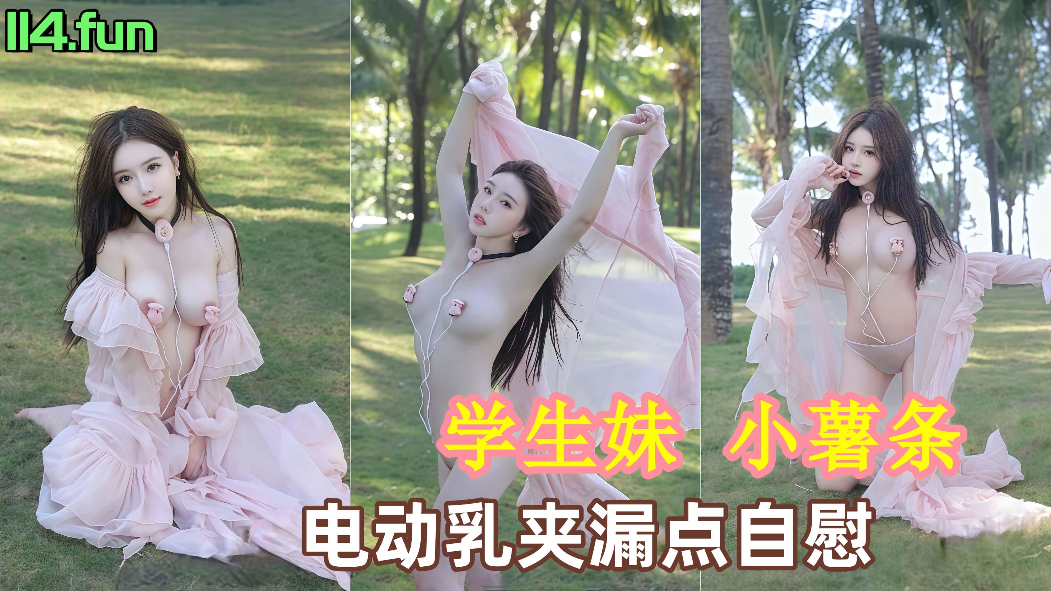 秀人网学生妹_小薯条_粉纱诱惑写真_电动乳夹漏点自慰_沙滩带狗链露出_诱惑十足