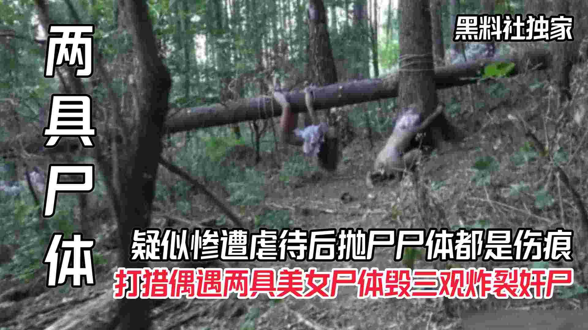 【毁三观炸裂奸尸】打猎偶遇两具美女尸体，尸体疑似虐待后抛尸，重口爱好者不能错过的精彩！