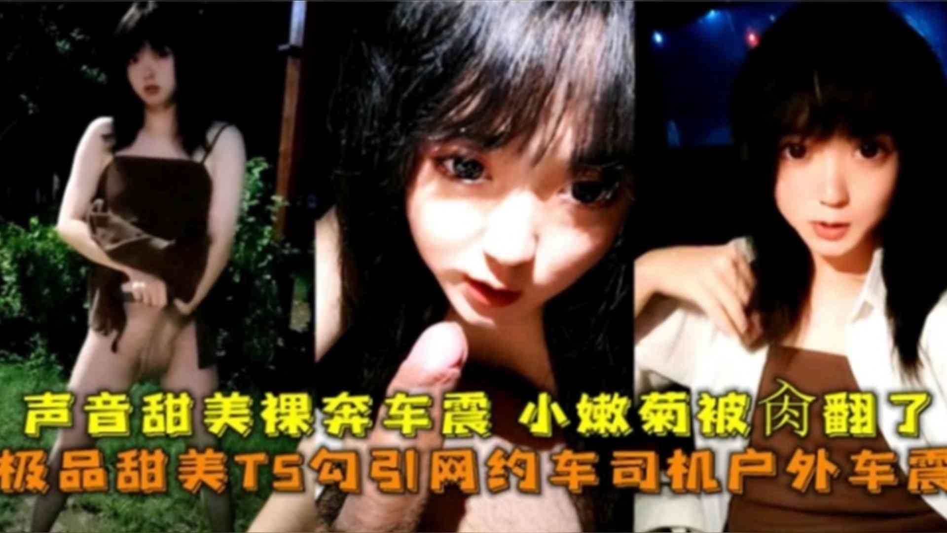 极品甜美TS勾引网约车司机户外车震，声音甜美裸奔车震 小嫩菊花直接被操翻了