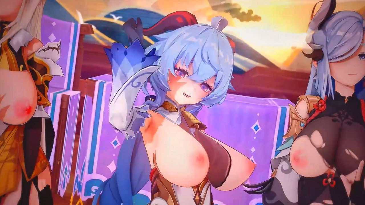 MMD原神甘雨&刻晴&夜闌&凝光&申鶴群星汇聚艳舞诱惑sex